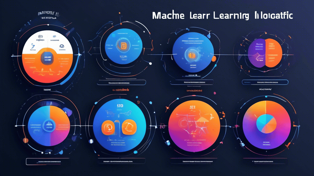 Create a visually engaging infographic that showcases the top machine learning software solutions for 2023. Include logos for leading platforms like TensorFlow, Scikit-learn, and PyTorch. Incorporate a comparison chart highlighting pricing, features, and user ratings. Add icons that represent industry-specific solutions and specialized tools to illustrate diverse applications. The overall design should be colorful and modern, appealing to tech enthusiasts and professionals.