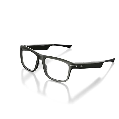 SOLOS Smart Glasses AirGo™ 3 Argon X | Metallic Gray | Powered by ChatGPT | Stereo Speakers | Blue Light Blocking | Bluetooth | USB C Charging | Compatible with iOS and Android