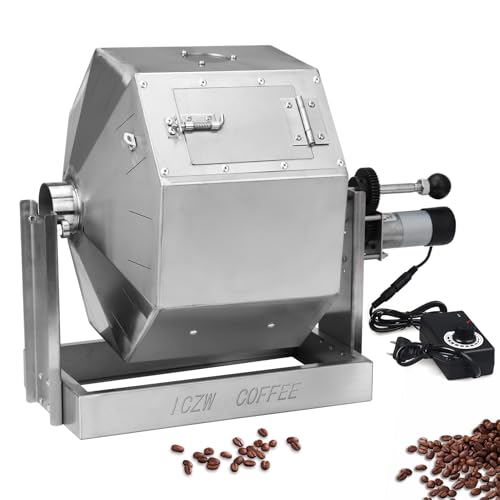 Coffee Bean Roaster 14.5L Coffee Bean Baker Gas Burner Drum Type Stainless Steel for Home and Commercial Use