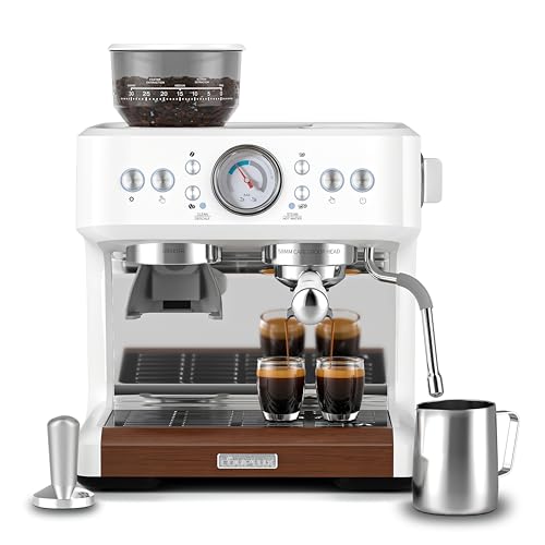 Espresso Machine with Grinder, Professional Coffee and Espresso Maker Combo, Dual Boiler 20 Bar Expresso Coffee Machines with Steam Wand, 2.8L Water Tank, 58MM Portafilter for Cappuccino Latte