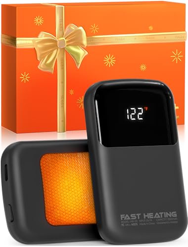 AI Hand Warmers Rechargeable with Gift Box, Electric Hand Warmer with LED Display Battery and Temperature, Fast Heating Portable Heater, for Men, Women, Hunting Camping