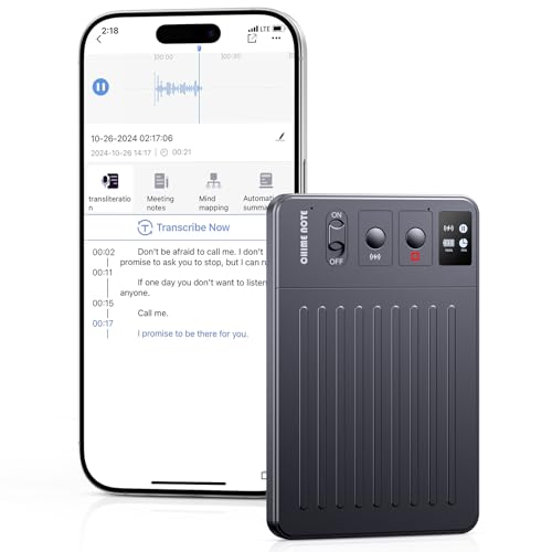 AI Voice Recorder, Digital Voice Recorder App Control, Transcribe & Summarize & Translation Empowered by ChatGPT, Wireless Charging, 107 Languages, 64GB Memory for Lecture, Meeting, Calls, Interview