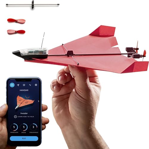 POWERUP 4.0 The Next-Generation Smartphone Controlled Paper Airplane Kit, RC Controlled. Easy to Fly with Autopilot & Gyro Stabilizer. for Hobbyists, Pilots, Tinkerers.