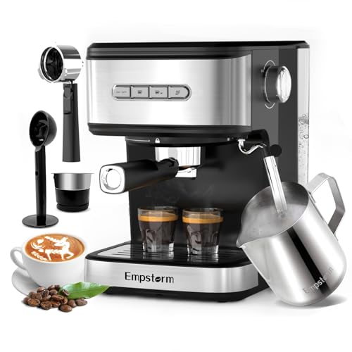 20 Bar Espresso Machine, Cappuccino Machines with Milk Frother Steam Wand, Latte Machine for Home&Barista, Automatic Shut-off Function