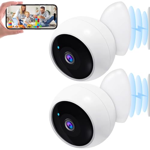 AMTIFO Security Cameras Wireless Outdoor: Magnetic 2-Pack Install-Free Indoor Smart 2K WiFi - Long Battery Life Powered Cameras for Home Security with AI Motion Detection