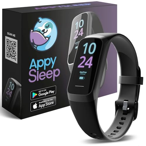 V2.0 AppySleep Anti Snoring Smart Wristband Watch - Patented Snore Sensing & Treatment Technology with App (iOS/Android) - Snore Detection, Sleep Tracking - Soluciones Ronquidos para Hombres & Mujeres