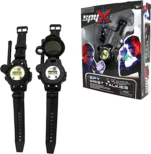 SpyX / Spy Wrist Talkies. 8-1 Multifunctional Walkie Talkies Toy Spy Watch for Kids. Hands-Free Two-Way Radio Spy Gadget Watch for Junior Secret Agent / Ninja Spy. 2-Pack