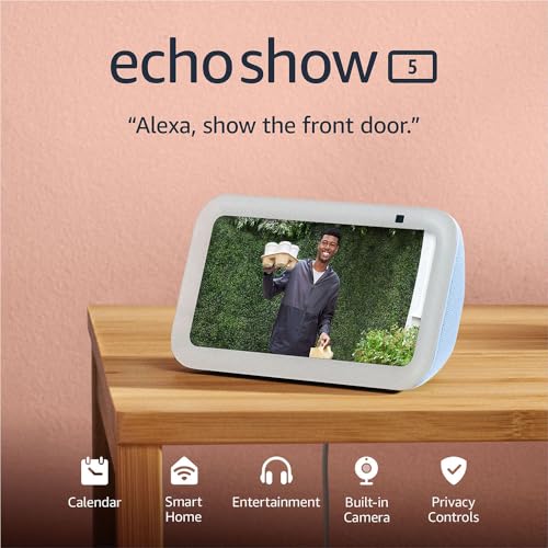 Amazon Echo Show 5 (newest model), Smart display with 2x the bass and clearer sound, Cloud Blue