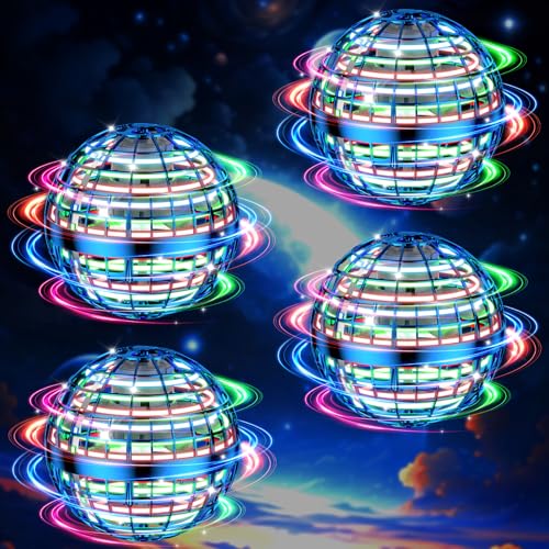 4PCS Flying Orb Ball Toys 2024, Hand Controlled Boomerang Hover Ball, Mini Drone Cosmic Globe Fidget Spinning Kids Adults Outdoor Fly Toy Birthday Gift Cool Stuff