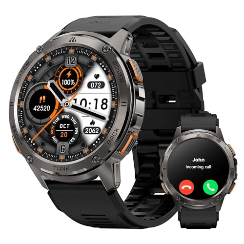 KOSPET Smart Watch for Men, 60 Days Extra-Long Battery, 50M Waterproof for Swimming, Rugged Military Full Metal Body Smartwatch, 1.43” AMOLED Always-On Display Fitness Watch（Answer/Make Calls）AI Voice