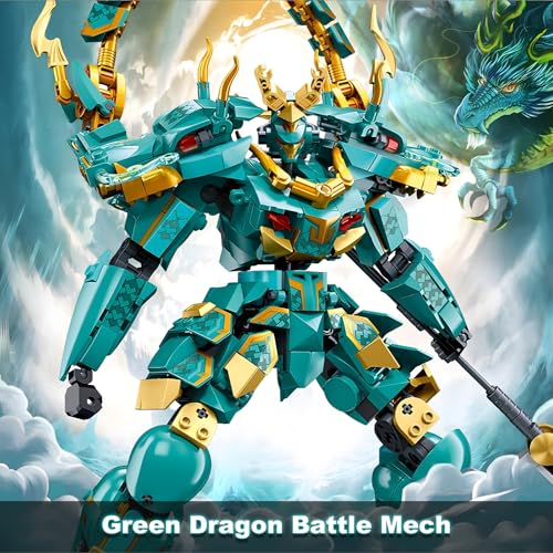 Unleash Your Inner Builder with the Mythical Green Dragon Warrior: A Review of the Ultimate Mech Robot Building Blocks Set